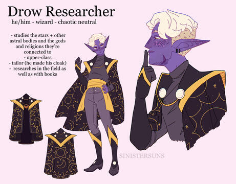 Drow Researcher Character Design